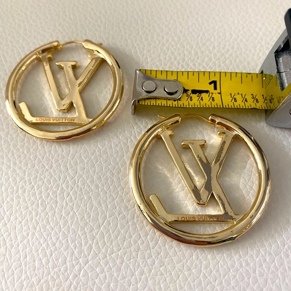 Luis Vuitton Logo Hoop Earrings - Picture 3 of 4